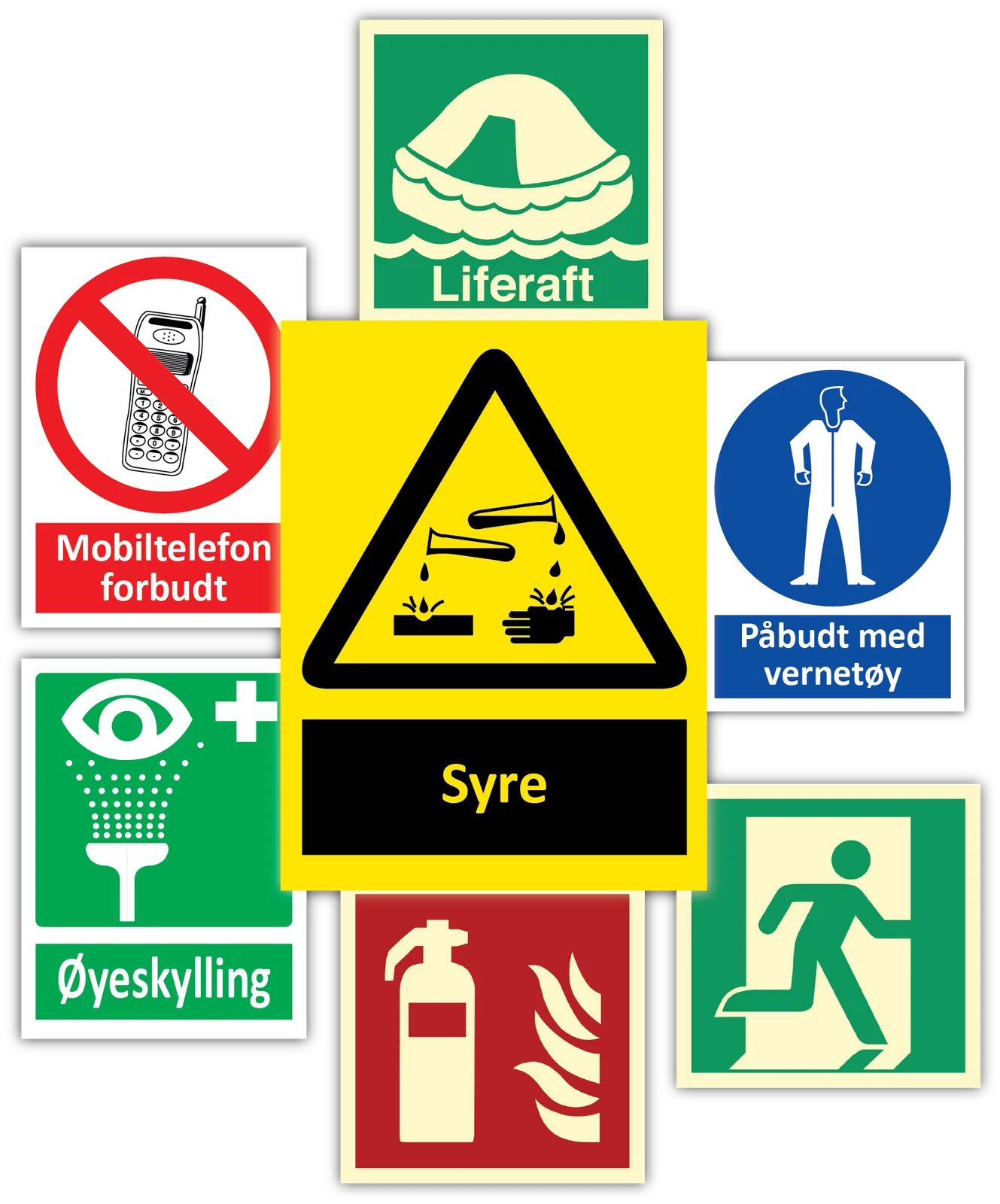 Standardiserte skilt – alle typer